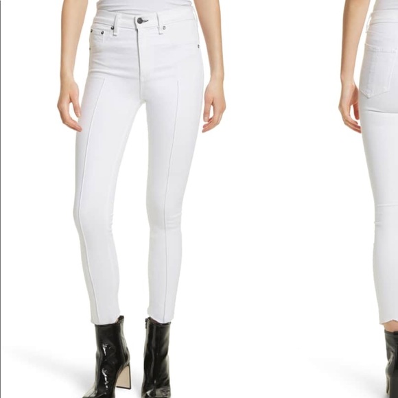 rag and bone high rise ankle skinny white